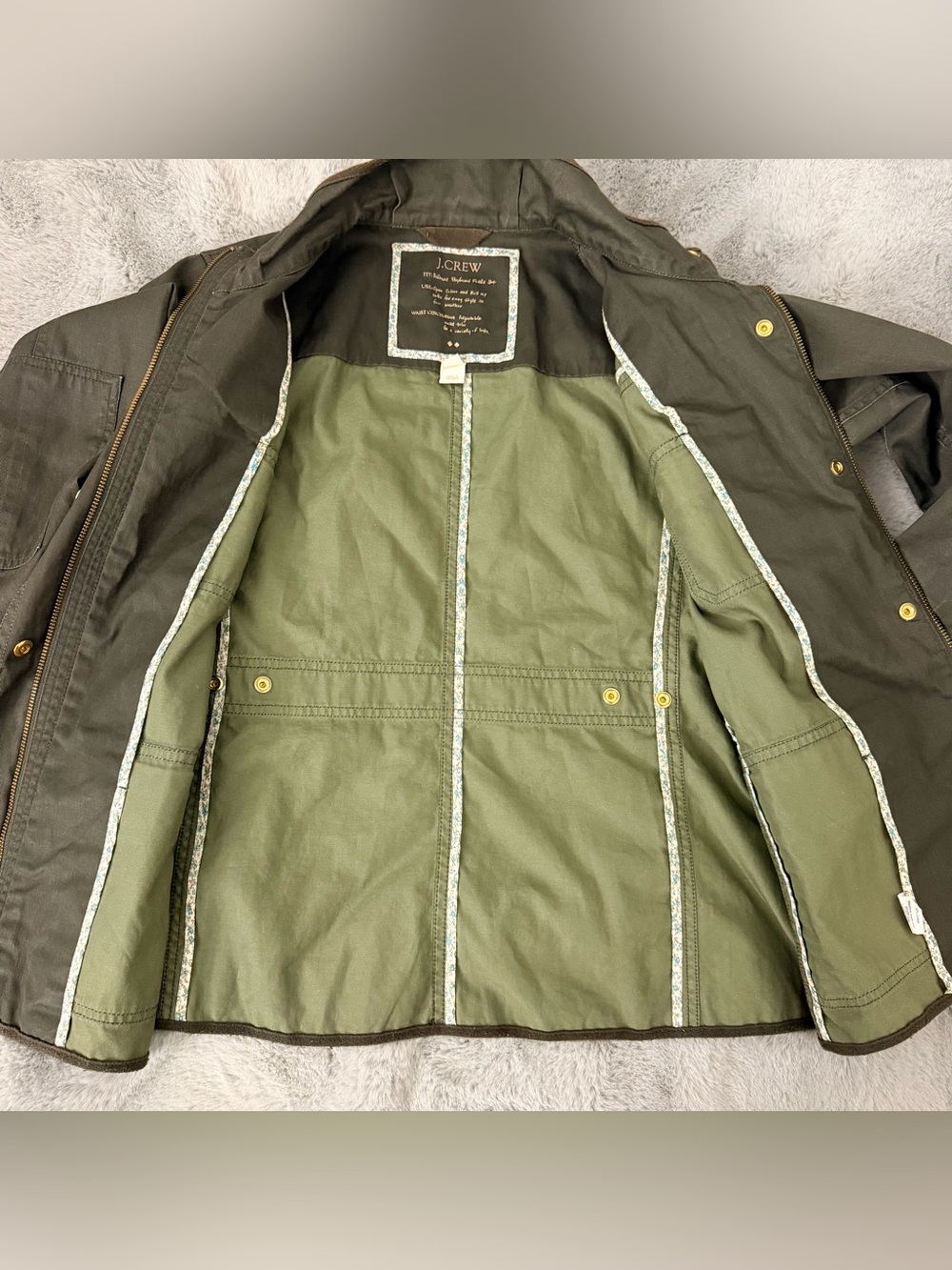 J.Crew Relaxed Boyfriend Field Utility Jacket Military Olive Green M - Picture 8 of 13